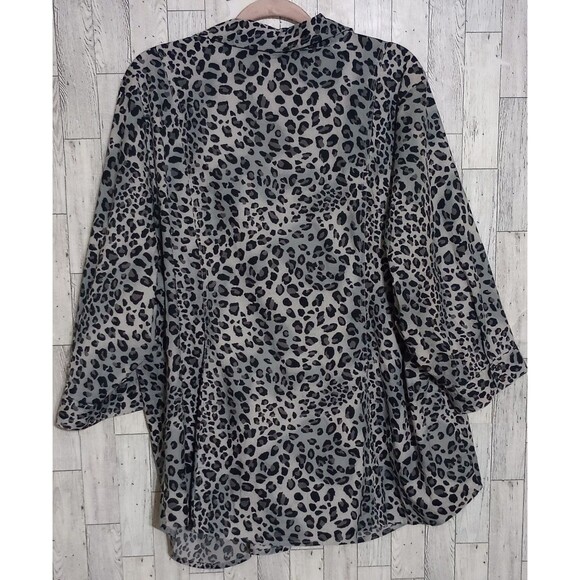 LANE BRYANT Blouse Cheetah Print Black Gray Size‎ 26/28 - Picture 2 of 4